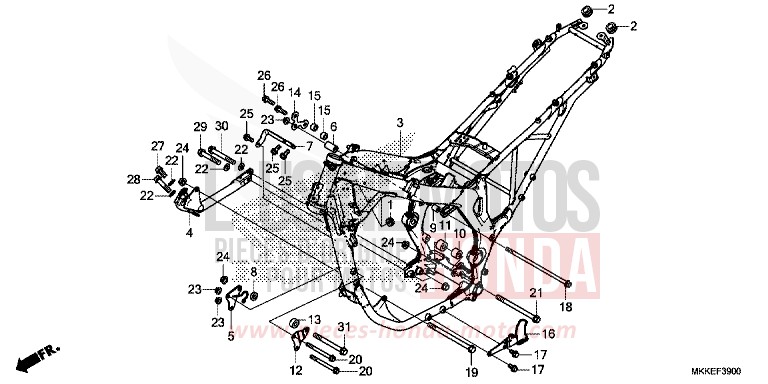 CARROSSERIE DE CHASSIS de Africa Twin GRAND PRIX RED (R380B) 2019